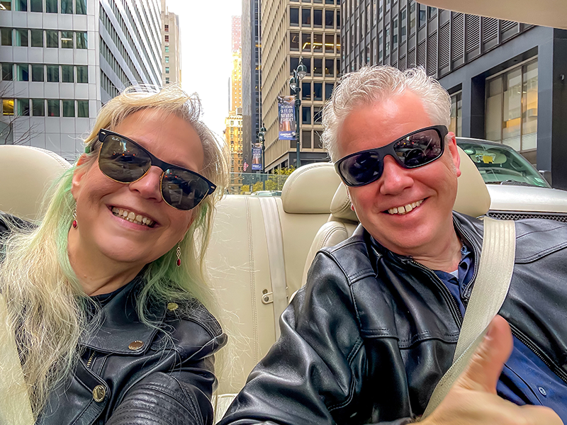 Riding in Convertible on 5th Avenue