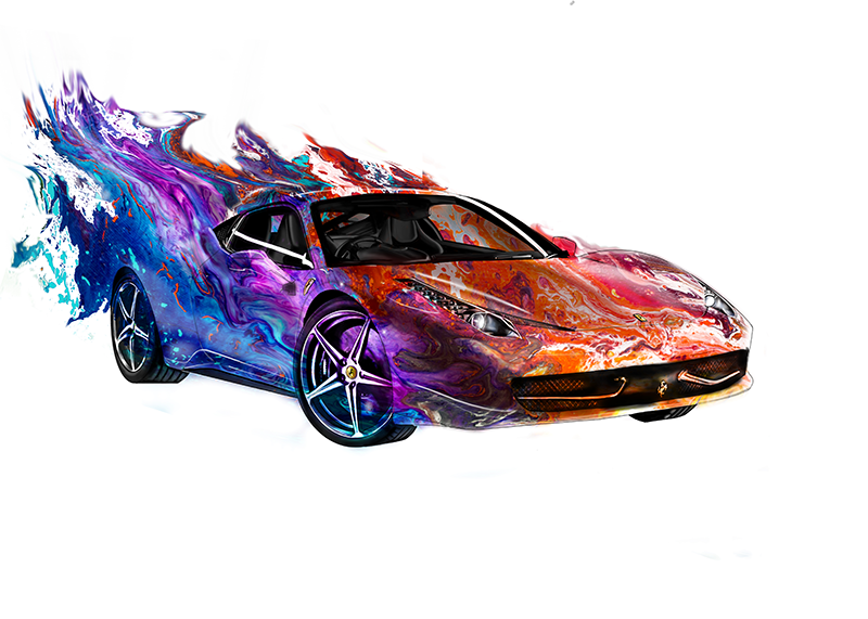 Painted Ferrari illustration